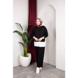Weak Blue Tesettür İkili Takım Oversize Sweatshirt Bol Paça Pantolon Günlük Şık Kombin