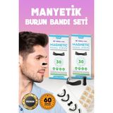 Wealtivo Güçlü Mıknatıslı Burun Bandı 60'lı Premium Set, Horlamayı Azaltan Burun Dilatörü, Manyetik Burun Aparatı, Siyah