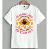 Wear Gratitude Hindi Kusu Sade Unisex Oversize Tişört Beyaz - XL