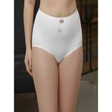 Wear Treasure 6' Lı Beyaz Transferli Yüksek Bel Büyük Beden Ribana Bato Külot - 4XL
