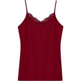 Wear Treasure Hnx Pamuklu Yakası Dantel Ince Askılı Kadın Atlet - 5XL - Açık Bordo