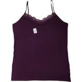 Wear Treasure Hnx Pamuklu Yakası Dantel Ince Askılı Kadın Atlet - 5XL - Açık Mor