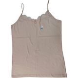 Wear Treasure Hnx Pamuklu Yakası Dantel Ince Askılı Kadın Atlet - 5XL - Yavruağzı