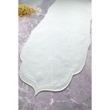 WEARE2 Beyaz Renkli Boncuklu Nakışlı 40x140 Cm Keten Efektli Runner