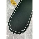 WEARE2 Siyah Renkli Beyaz Çift Sargı Nakışlı 40x140 Cm Keten Efektli Runner