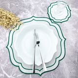 Weare2 Yeşil Renkli Çift Sargı Nakışlı 2 Parça Set Amerikan Servis ve Kokteyl Peçetesi - 35 x 35 cm