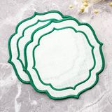 Weare2 Yeşil Renkli Çift Sargı Nakışlı 2'li Kokteyl Peçetesi - 15 x 15 cm