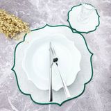Weare2 Yeşil Renkli Nakışlı 2 Parça Set Amerikan Servis ve Kokteyl Peçetesi - 35 x 35 cm