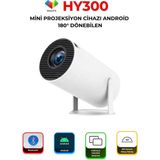 Wearfit HY300 Mini Projeksiyon Cihazı Android 180° Dönebilen Hd Ev Sinema Projektörü - Beyaz