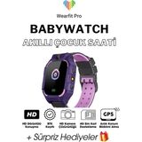 Wearfit Pro Çocuk Akıllı Kol Saati Tft Ekran Gps Kamera Oyun Hesap Arama Özellikleri ve Btk Kayıtlı - Mor