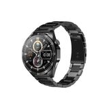 Wearfit Pro Gt4 Max Siyah Yuvarlak Spor Akıllı Saat 3 Kordonlı Çelik, Deri ve Silikon Kordon Huawei Samsung Apple iPhone - 49 mm