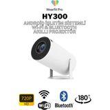 Wearfitpro HY300 Lite 180 Derece Dönebilen Wifi & Bluetoohlu Taşınabilir Android Projeksiyon Cihazı Projektör - Beyaz