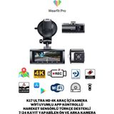 Wearfitpro K17 Ultra Hd 4K Wifi ve App Kontrollü Hareket Sensörü Gece Görüşü 7/24 Kayıt Türkçe Çift Araçuyumlu - Siyah