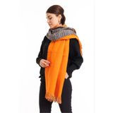 Wearflawless Ekose Desenli Yün Dokulu Çift Taraflı Atkı Şal
