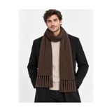 Wearflawless Erkek Selanik Örgü Triko Kahverengi Atkı, Püsküllü Yumuşak Dokulu Kışlık Kaşkol, Erkekler İçin Hediye