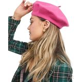 Wearflawless Fransız Ressam Bere Keçe Şapka pembe Standart