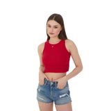 Wearflawless Halter Yaka Fitilli Crop Atlet Bluz (Kırmızı, S)