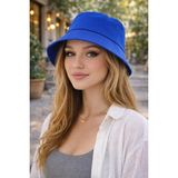 Wearflawless Kadın Bucket Şapka, Yazlık Kova Şapka, Günlük Bucket/fisher Şapka - Standart - Mavi