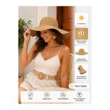 Wearflawless Kadın Hasır Şapka, Geniş Kenarlı Yazlık Plaj Şapkası, UV Korumalı Trend Hasır Şapka, Tatil Şapkası