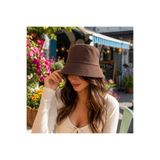Wearflawless Kadın Kahverengi Bucket Şapka, Yazlık Kova Şapka, Günlük Bucket/Fisher Şapka