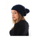 Wearflawless Kadın Kalın Örgü Ponponlu Bere Lacivert Standart