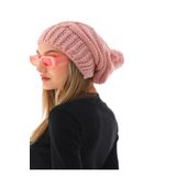 Wearflawless Kadın Kalın Örgü Ponponlu Bere Pembe Standart