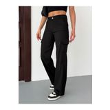 Wearflawless Kadın Kargo Cepli Gabardin Kumaş Yüksek Bel Pantolon