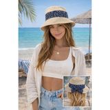 Wearflawless Kadın Keten Bucket Fiyonklu Yazlık Plaj Şapkası, Ayarlanabilir Geniş Kenarlı Tatil Şapkası - Standart - Krem