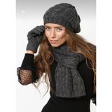 Wearflawless Kadın Kışlık 3'lü Atkı, Bere ve Eldiven Takımı