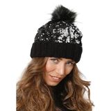 Wearflawless Kadın Kışlık Bere, Yumuşak Akrilik, Ponponlu, Triko Örgü, Düz Desen Ponponlu Bere (Pembe Simli, Standart)