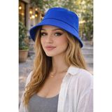 Wearflawless Kadın Mavi Bucket Şapka, Yazlık Kova Şapka, Günlük Bucket/Fisher Şapka