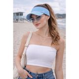 Wearflawless Kadın Mavi Vizör Şapka, Yazlık Spor Üstü Açık Esnek şapka, Plaj Şapkası, Tenis Şapkası,