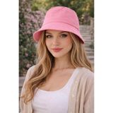 Wearflawless Kadın Pembe Bucket Şapka, Yazlık Kova Şapka, Günlük Bucket/Fisher Şapka