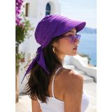 Wearflawless Kadın Safari Bağlamalı Siperli Bandana Şapka, Yazlık Güneşlik Şapka Plaj Deniz Vizör Şapka - Standart - Pembe