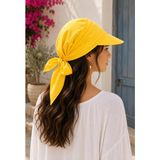 Wearflawless Kadın Safari Bağlamalı Siperli Bandana Şapka, Yazlık Güneşlik Şapka Plaj Deniz Vizör Şapka - Standart - Sarı