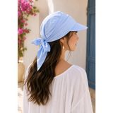 Wearflawless Kadın Safari Bağlamalı Siperli Bandana Şapka, Yazlık Güneşlik Şapka Plaj Deniz Vizör Şapka - Standart - Turkuaz