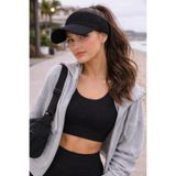 Wearflawless Kadın Siyah Vizör Şapka, Yazlık Spor Üstü Açık Esnek şapka, Plaj Şapkası, Tenis Şapkası,