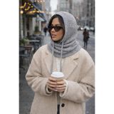 Wearflawless Kadın Triko Örme Trend Balaklava, Balaklava, Bere, Kışlık Popüler Balaklava