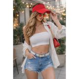 Wearflawless Kadın Vizör Şapka, Yazlık Spor Üstü Açık Esnek Şapka, Plaj Şapkası, Tenis Şapkası,trend Yazlık Şapka - Standart - Kırmızı