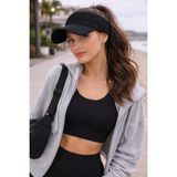 Wearflawless Kadın Vizör Şapka, Yazlık Spor Üstü Açık Esnek Şapka, Plaj Şapkası, Tenis Şapkası,trend Yazlık Şapka - Standart - Siyah