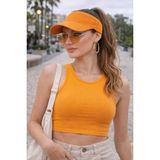 Wearflawless Kadın Vizör Şapka, Yazlık Spor Üstü Açık Esnek Şapka, Plaj Şapkası, Tenis Şapkası,trend Yazlık Şapka - Standart - Turuncu