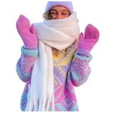 Wearflawless Kadın Yumuşak Dokulu Kalın Atkı, Şal, Omuz Şalı (Beyaz)