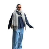 Wearflawless Kadın Yumuşak Dokulu Kalın Atkı, Şal, Omuz Şalı (gri)
