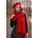 Wearflawless Sevgililer Günü Özel Seri Kırmızı Atkı ve Ressam Beresi Seti, Sevgililer Günü Hediyesi