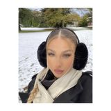 Wearflawless Siyah Peluş Katlanabilir Siyah Kulaklık , Soğuktan Koruyucu Peluş Kışlık Kulaklık, Kışlık Hediye