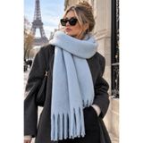 Wearflawless Soft İthal Yumuşak Dokulu Kadın Bebe Mavisi Atkı, Şal, Omuz Şalı, Sevgililer Günü Hediyesi