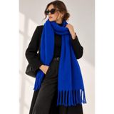 Wearflawless Soft İthal Yumuşak Dokulu Kadın Mavi Atkı, Şal, Omuz Şalı, Sevgililer Günü Hediyesi