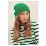 Wearflawless Unisex Kışlık Katlamalı Bere yeşil Standart