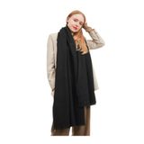 Wearflawless Unisex Sade Kalın Yumuşak Siyah Atkı siyah Tek Ebat