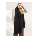 Wearflawless Unisex Sade Kalın Yumuşak Siyah Atkı